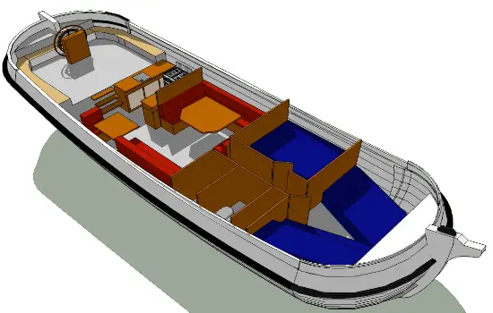 Plattbodenschiff Bellefleur - Aufteilung