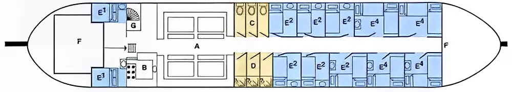 Kabinenaufteilung - Segelschiff 'Actief'