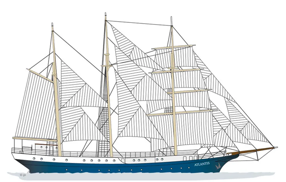 Segelschiff 'Atlantis' - Segelplan