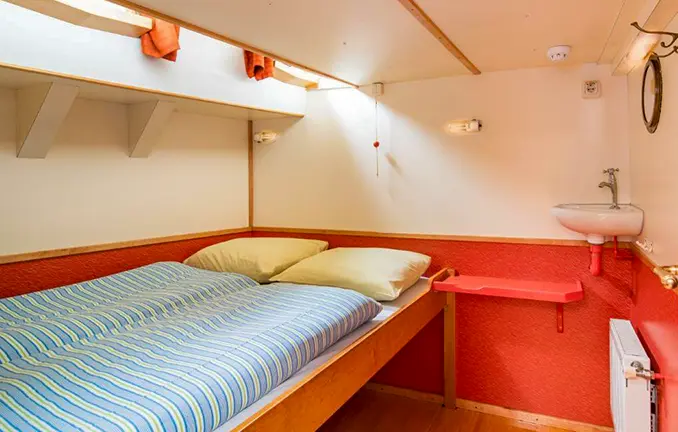 Plattbodenschiff Bonnefooi - Kabine - Doppelbett