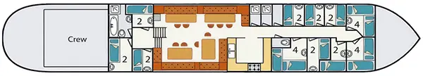 Kabinenaufteilung Segelschiff Bontekoe