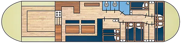 Kabinenaufteilung - Segelschiff De Onderneming
