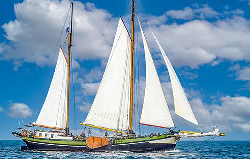 Plattbodenschiff Grote Jager auf dem IJsselmeer Plattbodenschiff Grote Jager