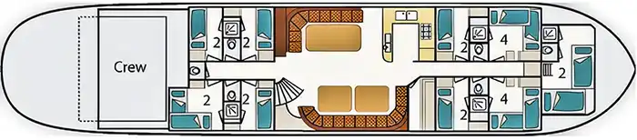 Kabinenaufteilung - Segelschiff Gulden Belofte