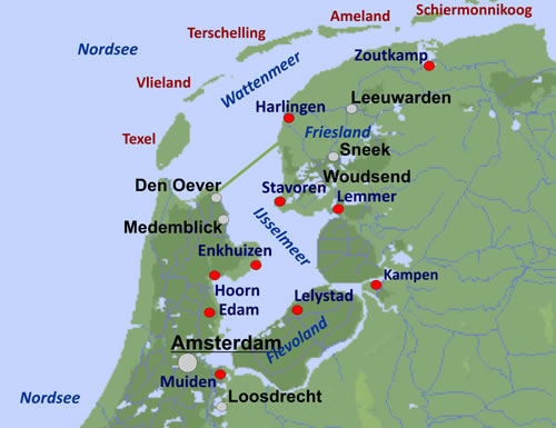 Segelrevier Holland - Wattenmeer und Ijsselmeer