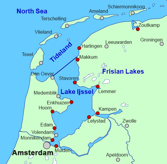 Segelrevier Niederlande für Plattbodenschiffe