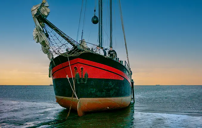 Plattbodenschiff Klipper Anna - Trockenfallen
