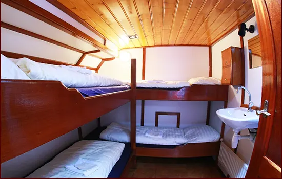 Plattbodenschiff Linquenda - Kabinen mit 4 Betten