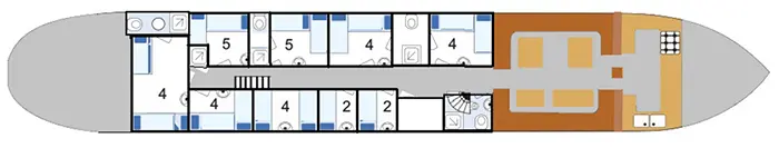 Kabinenaufteilung - Segelschiff Vrijheid